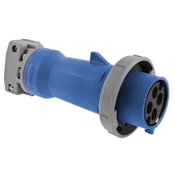 Pin & Sleeve Plug, 30 A, 600V AC, Three Phase, 3 Pole, IEC Grounding, Blue, NEMA Not Rated